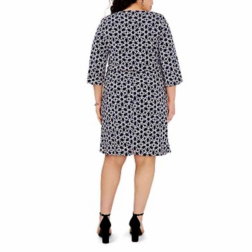 Chaus Navy Print Dress Size 2X - Picture 4 of 16